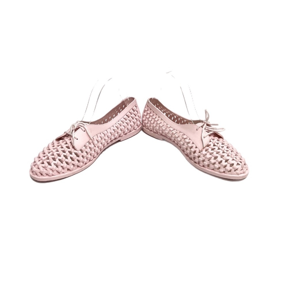 Vintage 1980s pink molded plastic lattice vented lace up deck shoes - Picture 5 of 8